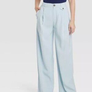 Women's High-Rise Relaxed Fit Full Length Baggy Wide Leg Trousers -A New Day SZ6